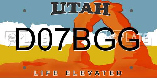 D07BGG Utah License Plate