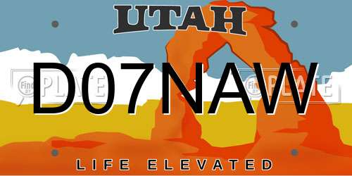 D07NAW Utah License Plate