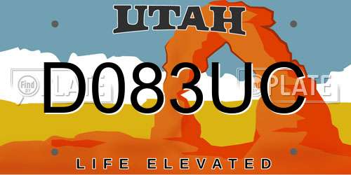 D083UC Utah License Plate