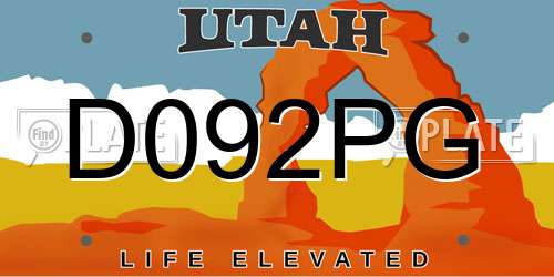 D092PG Utah License Plate