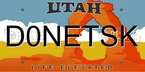 D0NETSK Utah License Plate