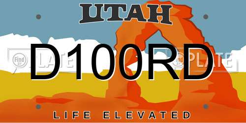 D100RD Utah License Plate