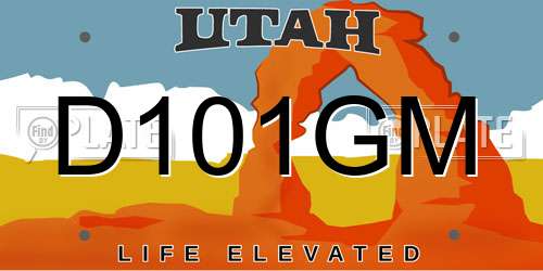D101GM Utah License Plate
