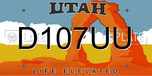 D107UU Utah License Plate