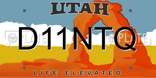 D11NTQ Utah License Plate
