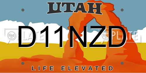 D11NZD Utah License Plate