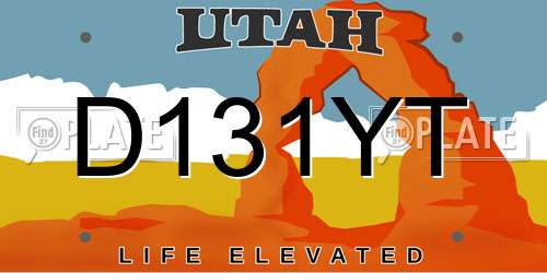 D131YT Utah License Plate