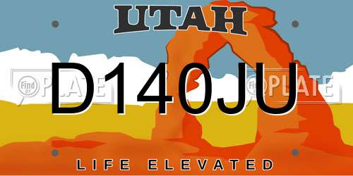 D140JU Utah License Plate