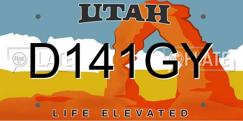 D141GY Utah License Plate