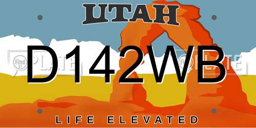 D142WB Utah License Plate