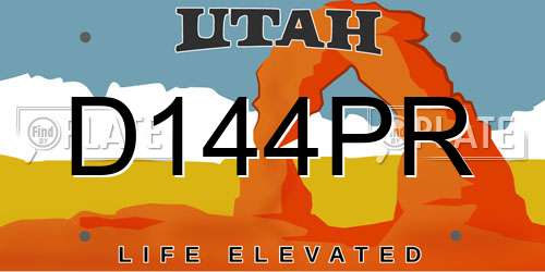 D144PR Utah License Plate