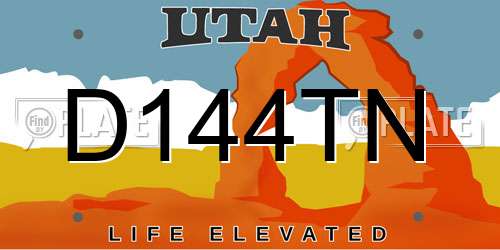 D144TN Utah License Plate