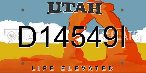 D14549I Utah License Plate