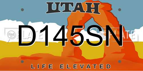 D145SN Utah License Plate