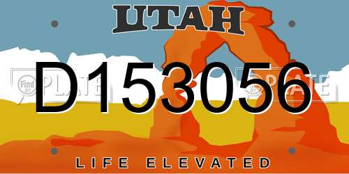 D153056 Utah License Plate