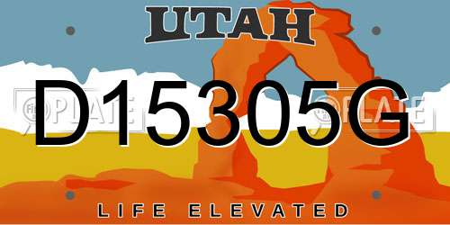 D15305G Utah License Plate