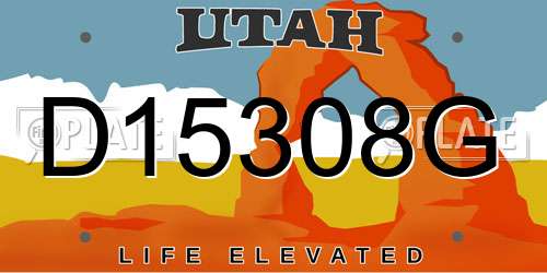 D15308G Utah License Plate