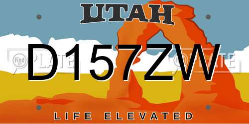 D157ZW Utah License Plate