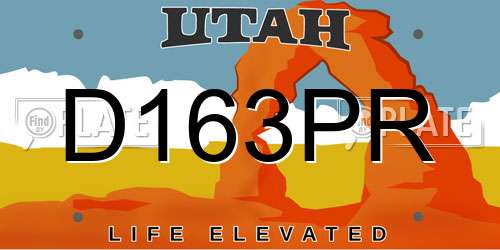 D163PR Utah License Plate