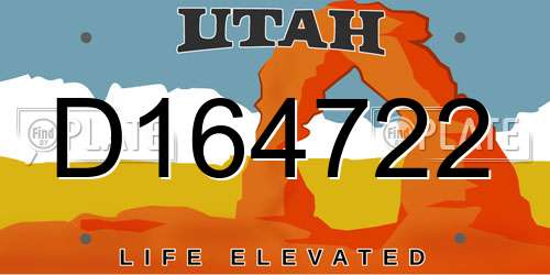 D164722 Utah License Plate