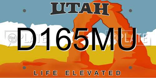 D165MU Utah License Plate