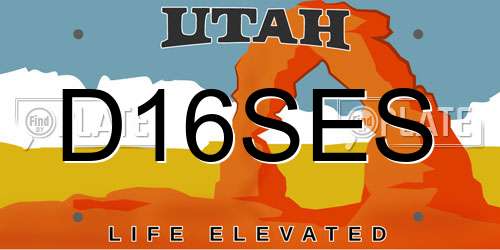 D16SES Utah License Plate