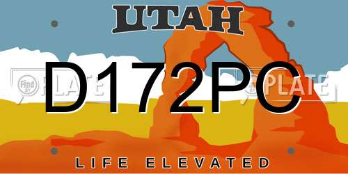 D172PC Utah License Plate
