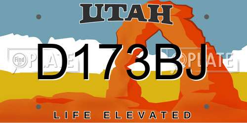 D173BJ Utah License Plate
