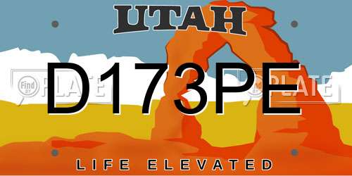 D173PE Utah License Plate