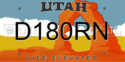 D180RN Utah License Plate