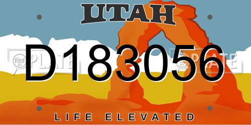 D183056 Utah License Plate