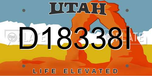 D18338I Utah License Plate