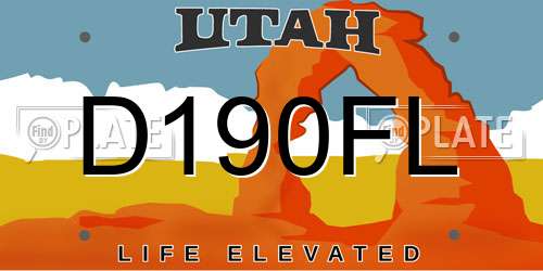 D190FL Utah License Plate