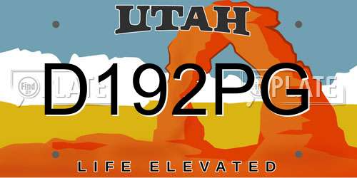 D192PG Utah License Plate