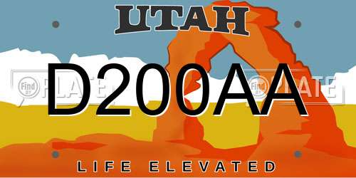 D200AA Utah License Plate