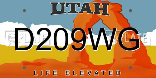 D209WG Utah License Plate