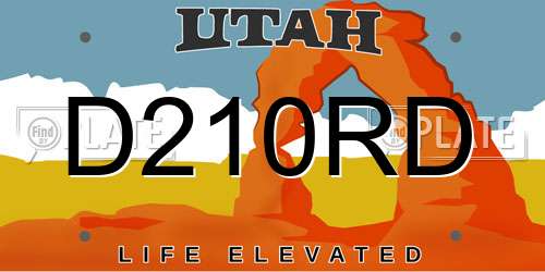 D210RD Utah License Plate