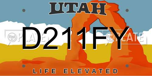 D211FY Utah License Plate