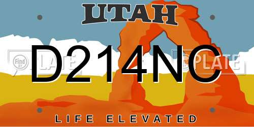 D214NC Utah License Plate