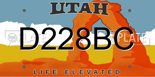 D228BC Utah License Plate