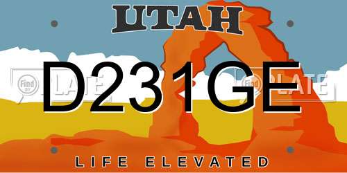 D231GE Utah License Plate