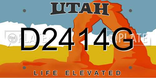 D2414G Utah License Plate