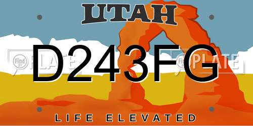D243FG Utah License Plate