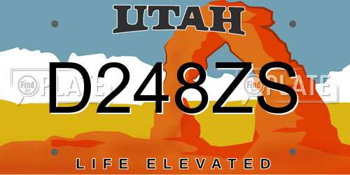 D248ZS Utah License Plate