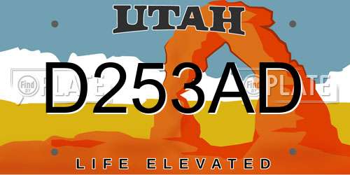 D253AD Utah License Plate