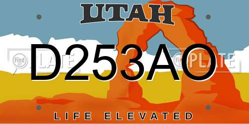 D253AO Utah License Plate