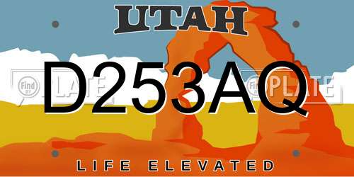 D253AQ Utah License Plate