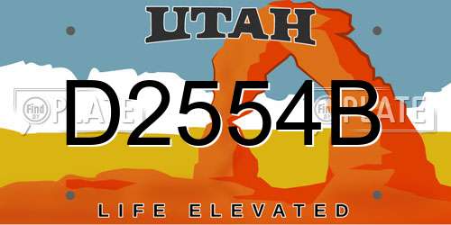 D2554B Utah License Plate