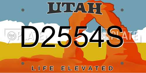 D2554S Utah License Plate