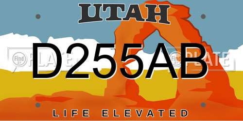D255AB Utah License Plate